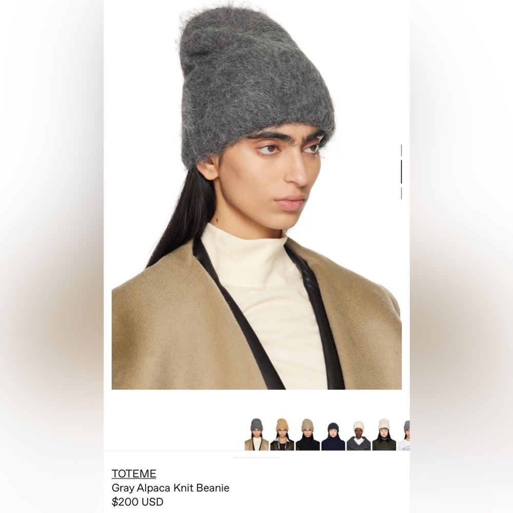 Toteme Alpaca beanie grey NWT